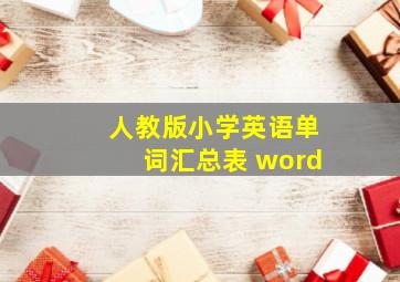 人教版小学英语单词汇总表 word